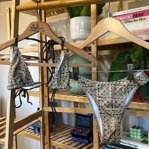 Heavy manners Porto double string top & high cut cheeky bottoms